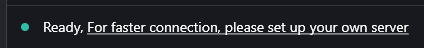 RustDesk status bar showing Ready with the faster connection warning