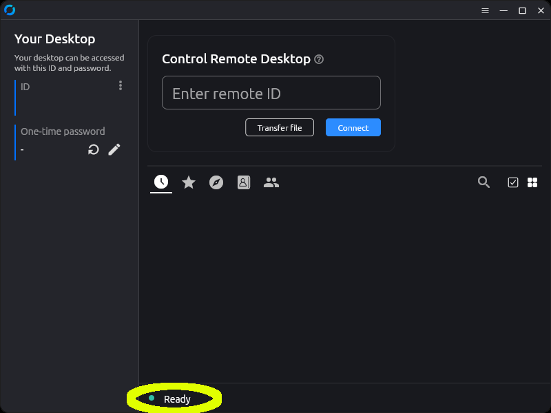 RustDesk ready status on Linux